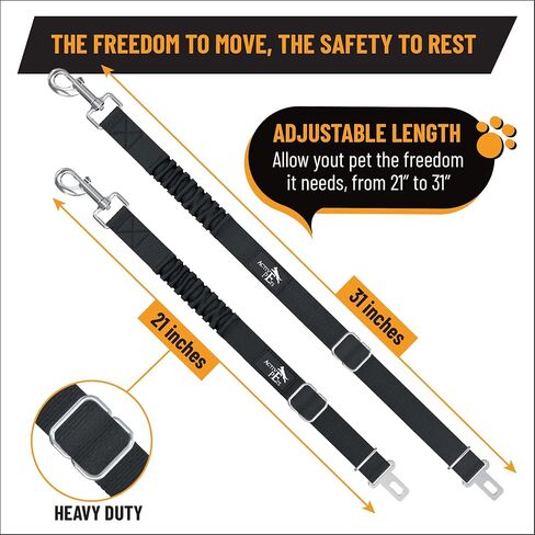 Active Pets Dog Seatbelt, Adjustable Safety Dog Seat Car Harness, Dog Seat Belt for Pets - Durable Dog Seatbelts for Cars - Dog Car Seat Belt for Dogs, dog seat belts for large dogs, Medium, & Small in Saudi Arabia