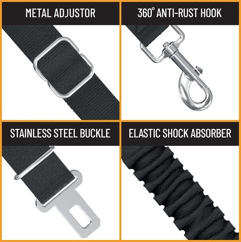 Active Pets Dog Seatbelt, Adjustable Safety Dog Seat Car Harness, Dog Seat Belt for Pets - Durable Dog Seatbelts for Cars - Dog Car Seat Belt for Dogs, dog seat belts for large dogs, Medium, & Small in Saudi Arabia