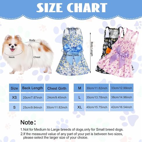 Sanwuta 8 Pieces Dog Dress Bowknot Dog Dresses Girl Dog Clothes Dog Outfits for Small Dogs Puppy Princess Dresses for Dogs Soft Lightweight Summer Fruit Floral Pattern Pet Skirts for Girl Dog (Small) in Saudi Arabia