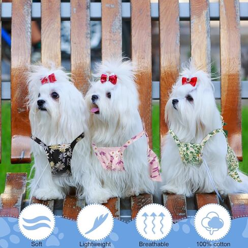 Sanwuta 8 Pieces Dog Dress Bowknot Dog Dresses Girl Dog Clothes Dog Outfits for Small Dogs Puppy Princess Dresses for Dogs Soft Lightweight Summer Fruit Floral Pattern Pet Skirts for Girl Dog (Small) in Saudi Arabia