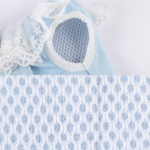 Dog Denim Dress with Leash Ring, Puppy Bowknot Lace Mesh Princess Skirt for Small Pet Fashion Clothes(Light Blue,X-Small) in Kuwait