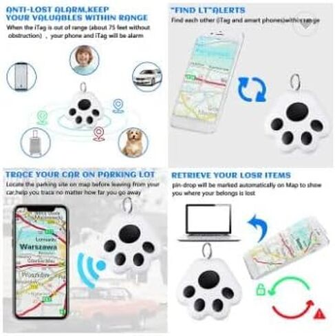 جهاز BAIRLUX Dog Claw Bluetooth لمنع فقدان الهواتف المحمولة والمحافظ والمفاتيح وحقائب الظهر والأجهزة للبحث ثنائي الاتجاه، جهاز تعقب ذكي مخفي لمكافحة الفقدان ومحدد موقع الكلاب والقطط in Saudi Arabia