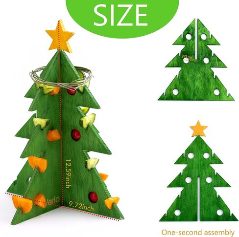 Guinea Pig Toys, Christmas Tree Foraging Puzzle Toy Treat Feeder for Bunny Hamster Rabbits Wooden Enrichment Vegetable Rack Mental Stimulation Interactive Toy Xmas Gift Habitat Decor for Small Pets in Saudi Arabia