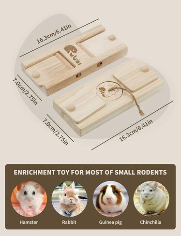 Rubor Guinea Pig Foraging Toys, Hamster Wooden Enrichment Foraging Toy, Rabbit Interactive Hide Treats Puzzle Snuffle Game, Mental Treat Dispenser for Hamster, Guinea Pig, Bunny, Chinchilla in Saudi Arabia