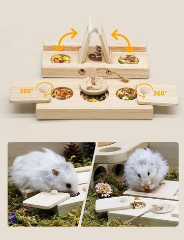 Rubor Guinea Pig Foraging Toys, Hamster Wooden Enrichment Foraging Toy, Rabbit Interactive Hide Treats Puzzle Snuffle Game, Mental Treat Dispenser for Hamster, Guinea Pig, Bunny, Chinchilla in Saudi Arabia