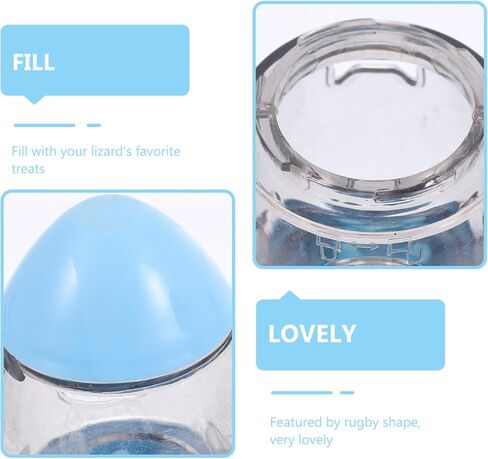 ألعاب إطعام السحلية من TEHAUX، موزع سحلية على شكل الرجبي ألعاب تغذية التنين الملتحي، ألعاب تفاعلية للطعام للأبوص والحيوانات الصغيرة، لون عشوائي in Kuwait