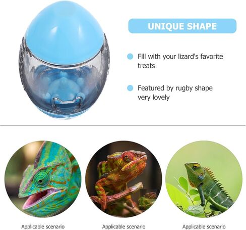 ألعاب إطعام السحلية من TEHAUX، موزع سحلية على شكل الرجبي ألعاب تغذية التنين الملتحي، ألعاب تفاعلية للطعام للأبوص والحيوانات الصغيرة، لون عشوائي in Kuwait