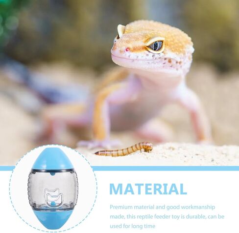 ألعاب إطعام السحلية من TEHAUX، موزع سحلية على شكل الرجبي ألعاب تغذية التنين الملتحي، ألعاب تفاعلية للطعام للأبوص والحيوانات الصغيرة، لون عشوائي in Kuwait