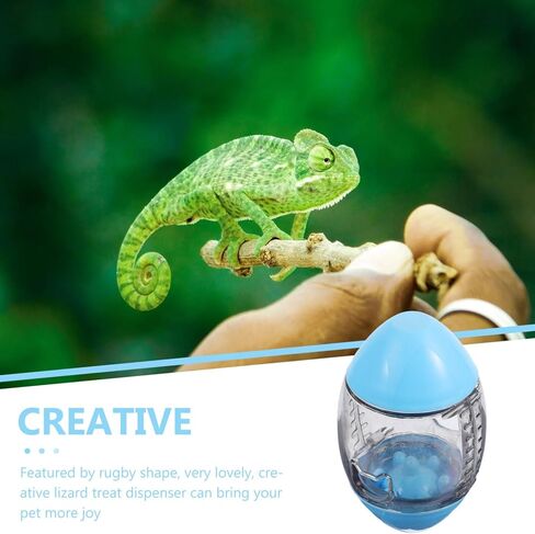 ألعاب إطعام السحلية من TEHAUX، موزع سحلية على شكل الرجبي ألعاب تغذية التنين الملتحي، ألعاب تفاعلية للطعام للأبوص والحيوانات الصغيرة، لون عشوائي in Kuwait