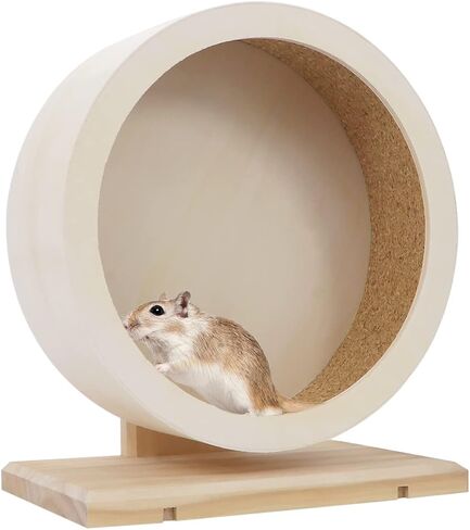 Small Pets Exercise Wheel Hamster Wooden Mute Running Spinner Wheel Play Toy for Rat Gerbil Mice Chinchillas Hedgehogs Guinea Pigs (Large 11.4") in Kuwait