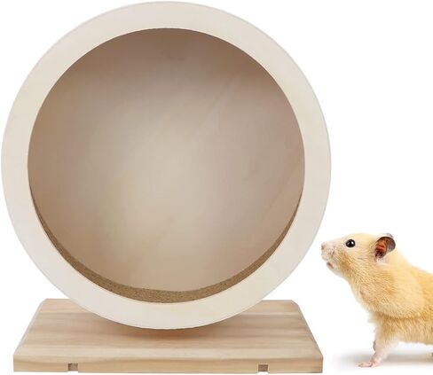 Small Pets Exercise Wheel Hamster Wooden Mute Running Spinner Wheel Play Toy for Rat Gerbil Mice Chinchillas Hedgehogs Guinea Pigs (Large 11.4") in Kuwait