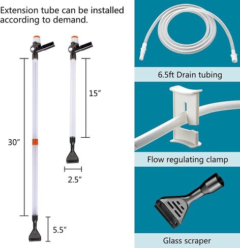 Meiyiu Aquarium Gravel Cleaner,Quick Water Changer with Air-Pressing Button,Fish Tank Sand Cleaner Kits Algae Scrapers Set in Saudi Arabia