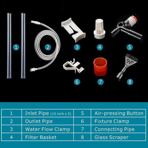 Meiyiu Aquarium Gravel Cleaner,Quick Water Changer with Air-Pressing Button,Fish Tank Sand Cleaner Kits Algae Scrapers Set in Saudi Arabia