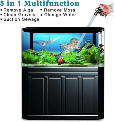 Meiyiu Aquarium Gravel Cleaner,Quick Water Changer with Air-Pressing Button,Fish Tank Sand Cleaner Kits Algae Scrapers Set in Saudi Arabia