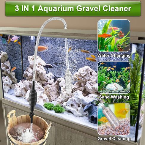 Dreyoo Fish Tank Water Changer Cleaner, Aquarium Siphon Vacuum Gravel Cleaner with Outlet Valve, Aquarium Water Change Pump for Fish Tank Water Changer Cleaning Gravel and Sand in Saudi Arabia