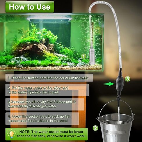 Dreyoo Fish Tank Water Changer Cleaner, Aquarium Siphon Vacuum Gravel Cleaner with Outlet Valve, Aquarium Water Change Pump for Fish Tank Water Changer Cleaning Gravel and Sand in Saudi Arabia