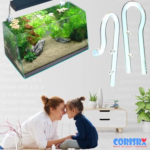 Aquarium Mini Glass Lily Pipe Bar Kit Inflow & Outflow for 12mm Tube Canister Filter - Elegant Design & Perfect Size for Small Fish Tank Filter Accessories, 5 10 15 20 Gallon Fish Tank in Saudi Arabia