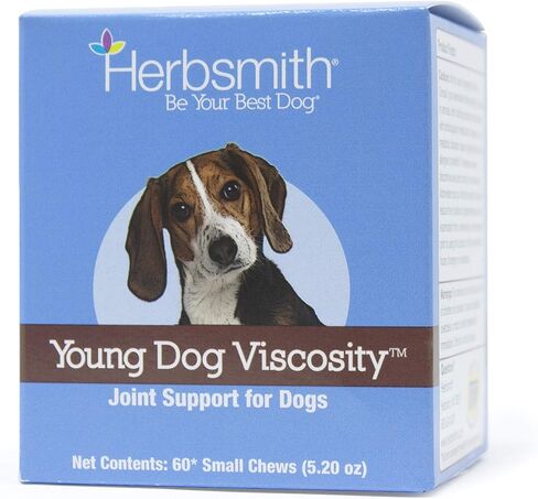 لزوجة الكلاب الصغيرة من هيربسميث - دعم المفاصل الطبيعي 4 في 1 للكلاب - مضغ العناية بمفاصل الكلاب مع الجلوكوزامين وحمض الهيالورونيك والكوندرويتين وMSM - فيتامينات للكلاب للورك والمفاصل - 30 قطعة مضغ صغيرة in Kuwait