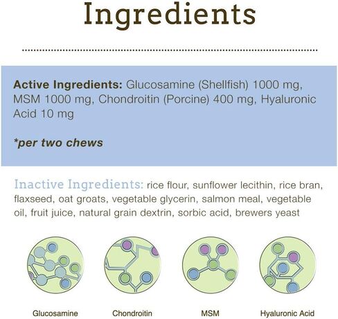 لزوجة الكلاب الصغيرة من هيربسميث - دعم المفاصل الطبيعي 4 في 1 للكلاب - مضغ العناية بمفاصل الكلاب مع الجلوكوزامين وحمض الهيالورونيك والكوندرويتين وMSM - فيتامينات للكلاب للورك والمفاصل - 30 قطعة مضغ صغيرة in Kuwait