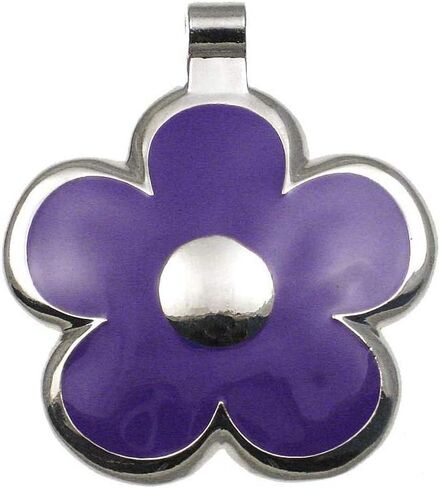 علامة تعريف الحيوانات الأليفة من LuckyPet Flower Jewelry للكلاب والقطط، نقش شخصي سهل القراءة على الجانب الخلفي، كبير، أصفر in Kuwait