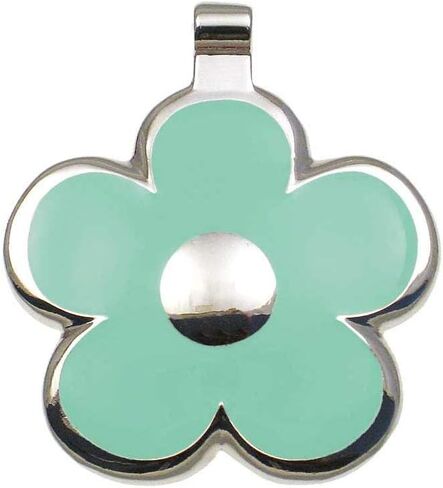 علامة تعريف الحيوانات الأليفة من LuckyPet Flower Jewelry للكلاب والقطط، نقش شخصي سهل القراءة على الجانب الخلفي، كبير، أصفر in Kuwait