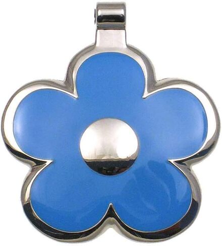 علامة تعريف الحيوانات الأليفة من LuckyPet Flower Jewelry للكلاب والقطط، نقش شخصي سهل القراءة على الجانب الخلفي، كبير، أصفر in Kuwait