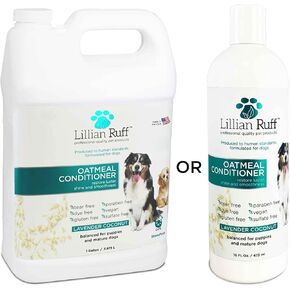 Lillian Ruff PRO Formula Oatmeal Dog Conditioner - Nourishing & Calming Relief for Allergies & Sensitive Skin - Detangles, Softens & Adds Shine with Oatmeal, Coconut Oil & Lavender - USA Made (16oz) in Saudi Arabia