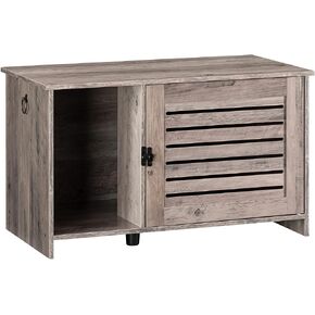 HOOBRO Cat Litter Box Enclosure, Hidden Cat Litter Box Furniture with Louvered Door, Spacious Hidden Cat Washroom with Divider, Cat Furniture Cabinet, 31.5" L x 17.7" W x 18.1" H, Greige BG07MW01