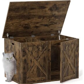 White Cat Litter Box Furniture, Adorable Wooden Pet House Cat Litter Box Enclosure with Drawer, Side Table, Indoor Pet Crate, Cat Home Nightstand, Easy to Clean in Saudi Arabia