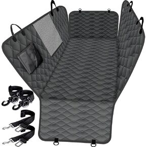 Lassie Truck Dog Car Seat Covers Back Seat, Waterproof Dog Car Hammock for Truck with 2 Dog Seat Belts and Storage Bags, Truck Seat Protectors for F150 F250 Ram 1500 2500 Silverado Sierra Tundra