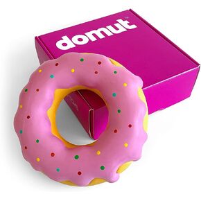 Donut Dog Toys - Dog Toys for Aggressive Chewers - Durable Dog Chew Toy - Rubber Dog Toys for Medium, Large Dogs - Tough Dog Toys - Heavy Duty Dog Toy - Dog Birthday Gift (1 x Brown)