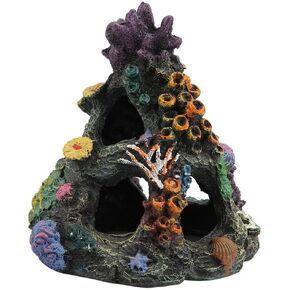 PINVNBY Coral Aquarium Decoration Fish Tank Resin Rock Mountain Cave Ornaments Betta Fish House for Betta Sleep Rest Hide Play Breed in Saudi Arabia