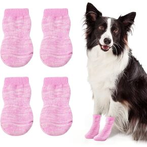 جوارب مزدوجة الجانب مضادة للانزلاق للكلاب - مقابض قوية للتحكم في الجر للاستخدام الداخلي على الأرضيات الصلبة، أفضل واقي لمخالب الكلاب الصغيرة والمتوسطة والكبيرة in Kuwait