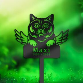 Personalized Cat Memorial Metal Sign Abyssinian Cat Pet Grave Marker Garden Stakes Cemetery Decor Outdoor Cat Loss Gift Sympathy Gift in Saudi Arabia