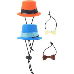 Ipetboom Hamster Hat and Bowtie Set Guinea Pig Top Hat with Bow Tie Holiday Small Animal Costumes Small Pets Outfit Suit for Rats Sugar Glider Chinchilla Ferret in Saudi Arabia