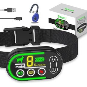 Dog Bark Collar, Rechargable anti barking collar for dogs with 5 Adjustable Sensitivity Levels and 6 Adjustable shock and 3 vibration levels - Bark Collar for Small, Medium and large dogs in Kuwait