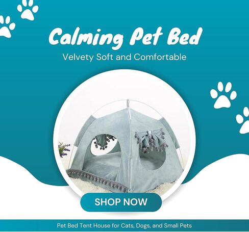 Cat Tent, Dog Bed, Small Pet Beds to Relieve Anxiety - Calming Princess Dog Bed - Cat Tents for Indoor Cats - Dog Tent Bed - Dog House Indoor for All Seasons - Ideal for Small/Medium Pets [Size: M] in Saudi Arabia