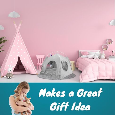 Cat Tent, Dog Bed, Small Pet Beds to Relieve Anxiety - Calming Princess Dog Bed - Cat Tents for Indoor Cats - Dog Tent Bed - Dog House Indoor for All Seasons - Ideal for Small/Medium Pets [Size: M] in Saudi Arabia