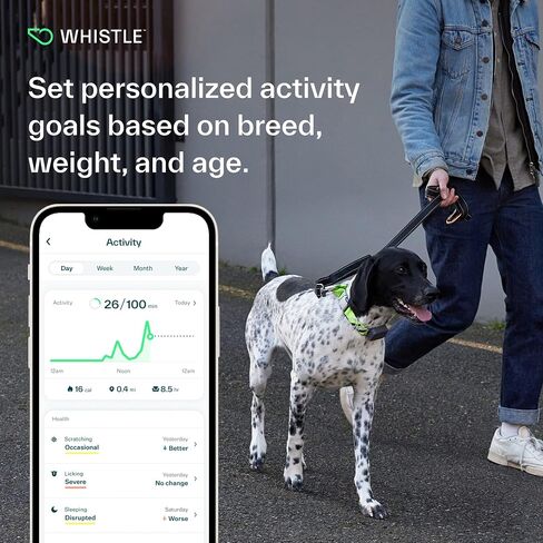 Whistle GO Explore GPS + Health + Fitness Dog Tracker Plus مراقب الصحة واللياقة البدنية، مقاوم للماء، تنبيهات الهروب من مكان آمن، ضوء مدمج، يناسب طوق الكلب، للكلاب التي يبلغ وزنها 25 رطلاً وما فوق، رمادي in Kuwait