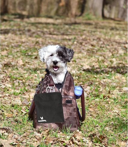 حقيبة مكافآت الكلاب من دوجوبال - أكياس مكافآت لتدريب الحيوانات الأليفة - ملحقات مشي الكلاب والسفر - سهولة الوصول بيد واحدة إلى المكافآت من الحقيبة (أسود، صغير) in Kuwait