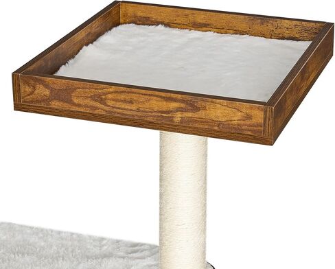 BEWISHOME Cat Litter Box Enlcosure Furniture with Cat Tree, 2-in-1 Cat Tower with Cat Washroom, Large Wooden Cat House with with Plush Perch Scratching Posts CMW04F in Saudi Arabia