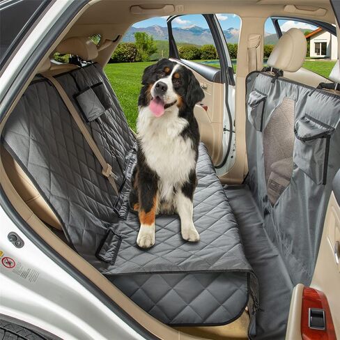 Car Seat Cover for Dogs All Covered Back Seat Cover with Mesh Window, Bench and Hammock Seat Cover Combination Detachable Pet Seat Cover Suitable for Most Vehicles (Black, X-Large) in Kuwait