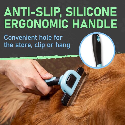 Maxpower Planet Pet Grooming Brush - Deshedding Tool for Dogs and Cats - Short and Medium Hair Deshedder Comb - Reduces Shedding up to 95% - Blue in Saudi Arabia