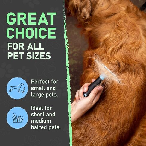Maxpower Planet Pet Grooming Brush - Deshedding Tool for Dogs and Cats - Short and Medium Hair Deshedder Comb - Reduces Shedding up to 95% - Blue in Saudi Arabia