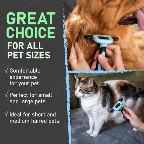 Maxpower Planet Pet Grooming Brush - Deshedding Tool for Dogs and Cats - Short and Medium Hair Deshedder Comb - Reduces Shedding up to 95% - Blue in Saudi Arabia
