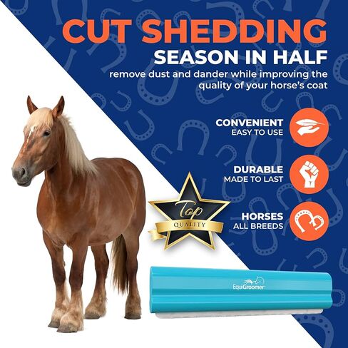 Deshedding Brush, 8-Inch for Horses and Large Pets, Blue, Removes Loose Dirt, Hair, and Fur, Professional Undercoat Grooming Tool in Saudi Arabia
