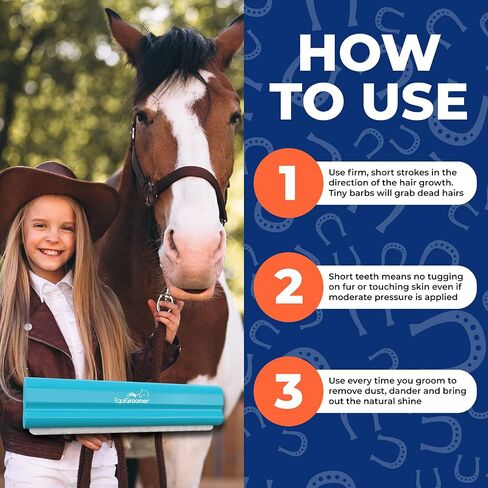 Deshedding Brush, 8-Inch for Horses and Large Pets, Blue, Removes Loose Dirt, Hair, and Fur, Professional Undercoat Grooming Tool in Saudi Arabia