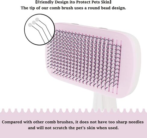 Dog Brush - Self Cleaning Dog and Cat Hair Brush, Efficient Shedding Grooming Tool for Long and Short Haired Dogs & Indoor Cats, Deshedding Comb (Blue) in Kuwait