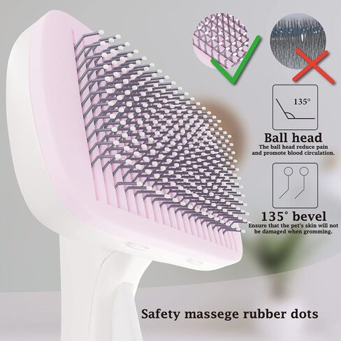 Dog Brush - Self Cleaning Dog and Cat Hair Brush, Efficient Shedding Grooming Tool for Long and Short Haired Dogs & Indoor Cats, Deshedding Comb (Blue) in Kuwait