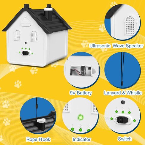 Anti Barking Device, 3 Levels Ultrasonic Dog Barking Control Devices & Dog Behavior Training Tools, 50 FT Outdoor Waterproof Bark Box for Dog All Size in Kuwait